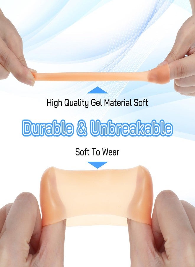 Matwsec 30 Pcs Gel Finger Cots, Silicone Finger Protectors, Reusable Finger Covers Soft Thumb Sleeve High Elastic Fingertip Bandages for Cracked Skin Blisters Calluses (Skin Color, 24 Pcs Large + 6 Pcs Small) - Image 3